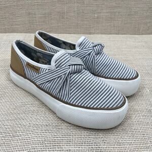 Tommy Bahama Platform Slip on Boat Shoes, Sneakers, Stripes, OOTD, Ladies 8